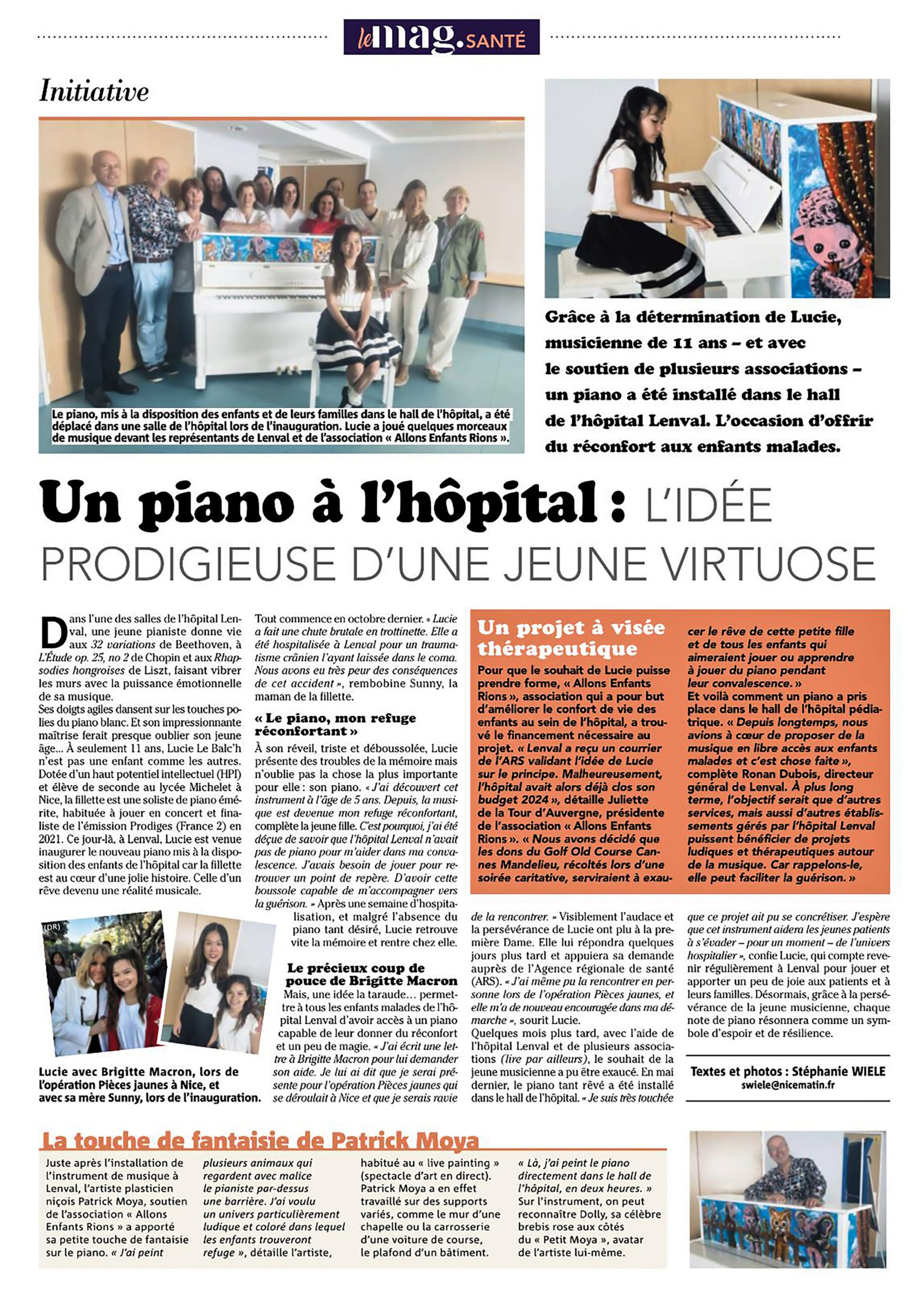 Nice Matin : Un piano à l'hôpital : l'idée prodigieuse d'une jeune virtuose